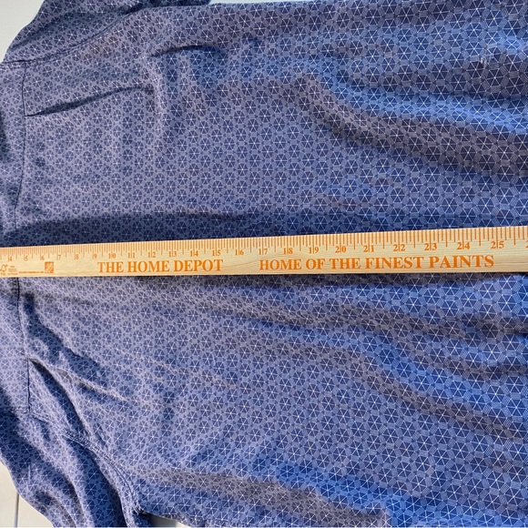 NAT NAST Luxury Originals Blue Geometric Button Up Shirt Pocket Rayon Mens Large - Picture 7 of 9